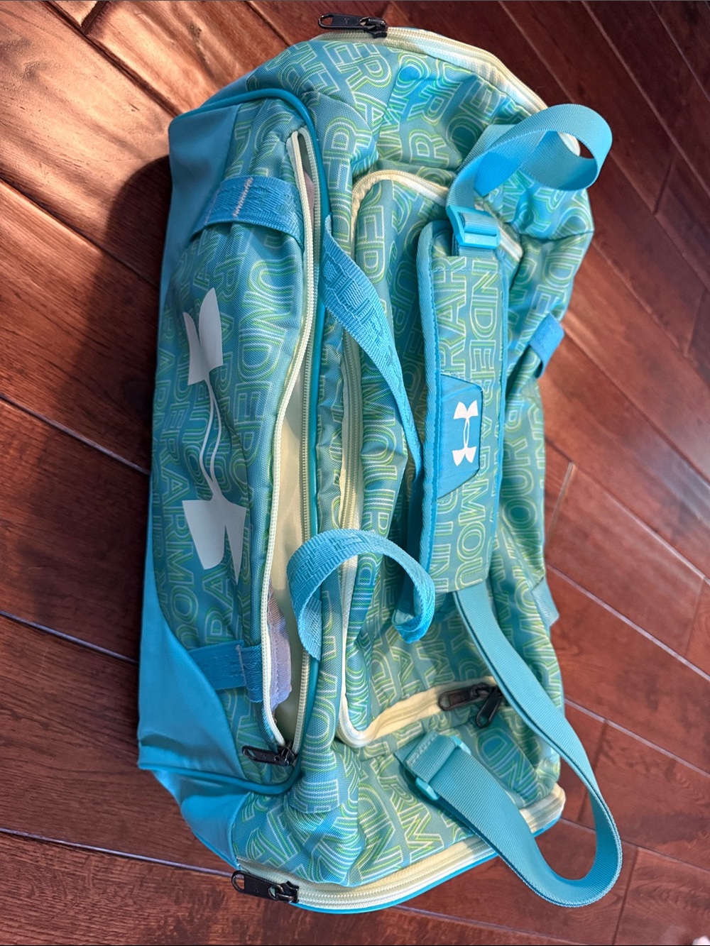 Under Armour Aqua & Lime Patterned Duffel